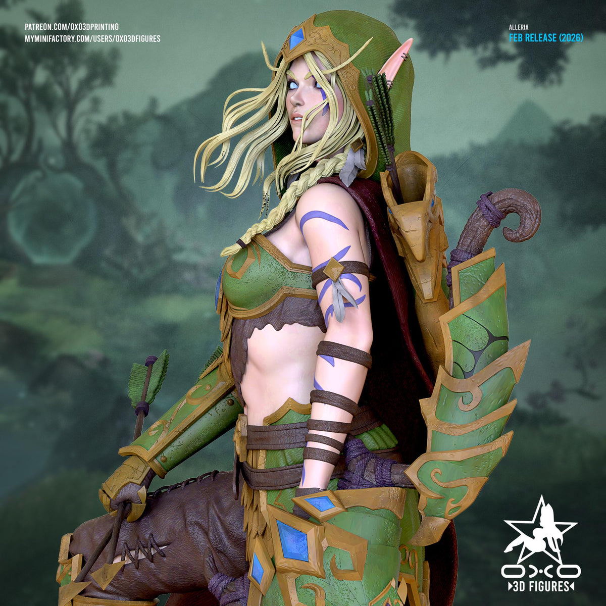 Alleria Statue 3D Printed | Gift For Gamer | Resin Figure | Hand Painted