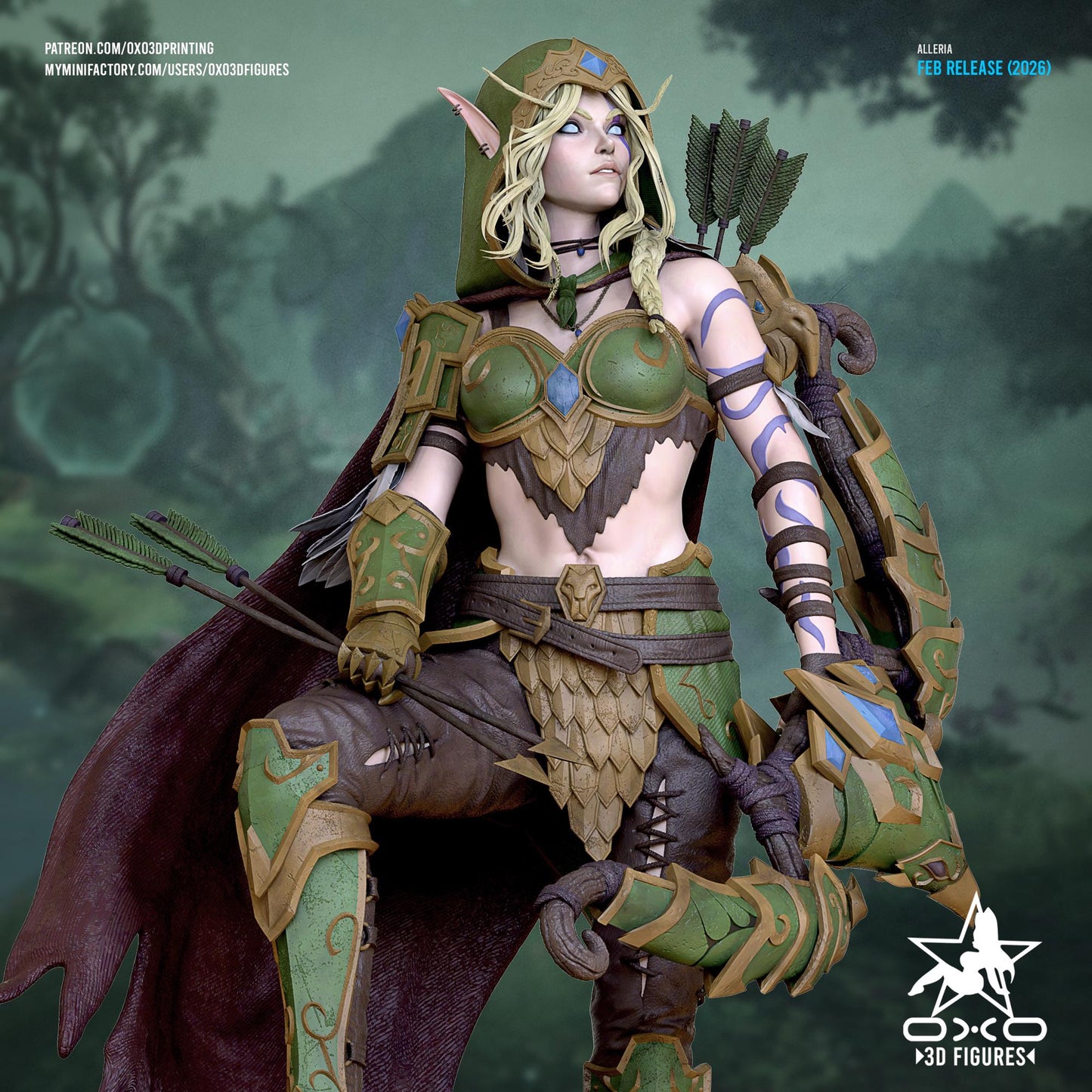 Alleria Statue 3D Printed | Gift For Gamer | Resin Figure | Hand Painted