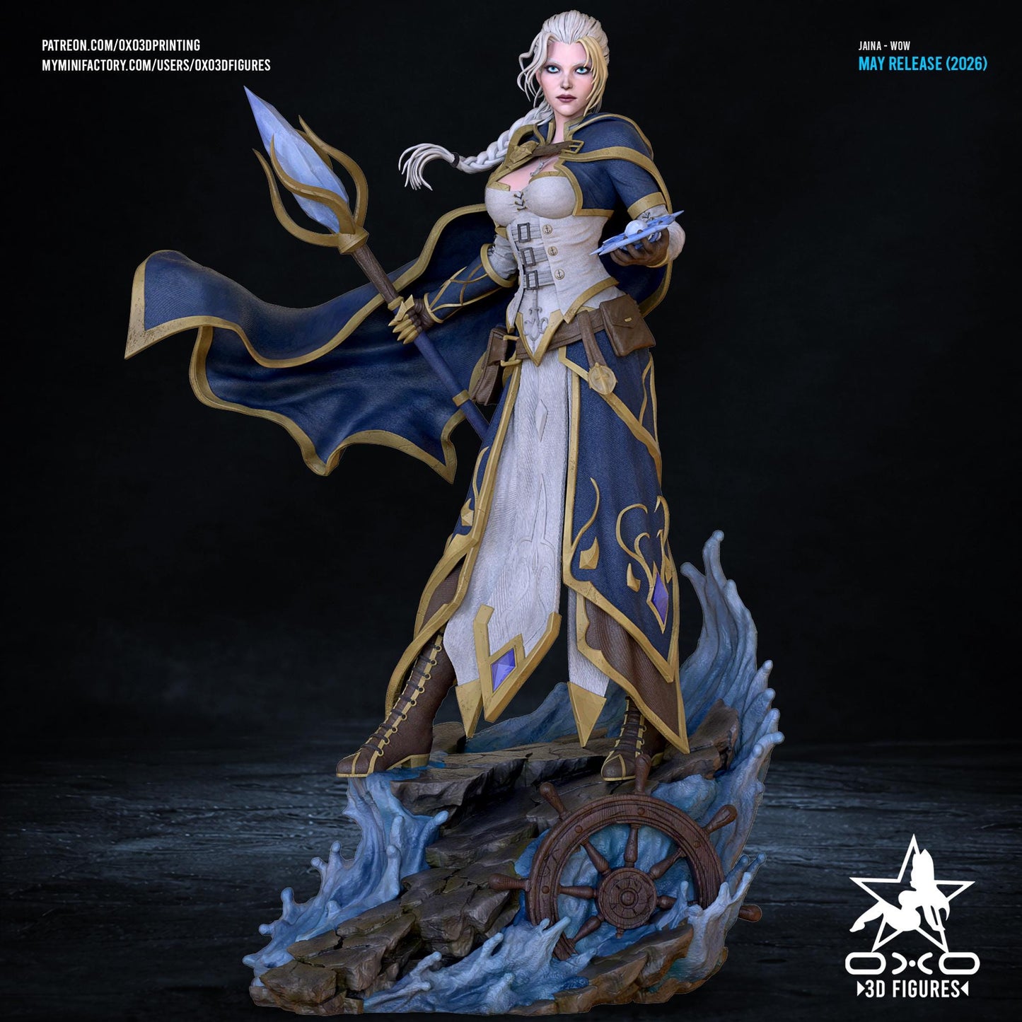 Jaina Statue 3D Printed | Gift For Gamer | Resin Figure | Hand Painted