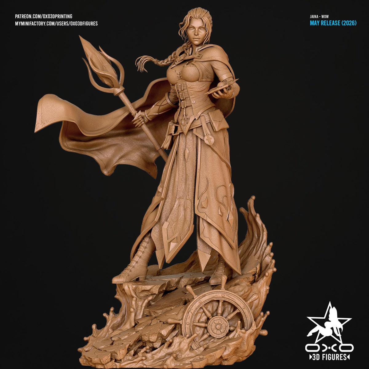 Jaina Statue 3D Printed | Gift For Gamer | Resin Figure | Hand Painted