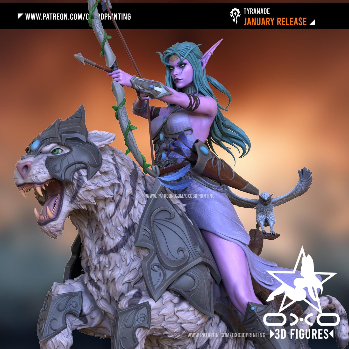 Tyrande Statue 3D Printed | Gift For Gamer | Resin Figure | Hand Painted