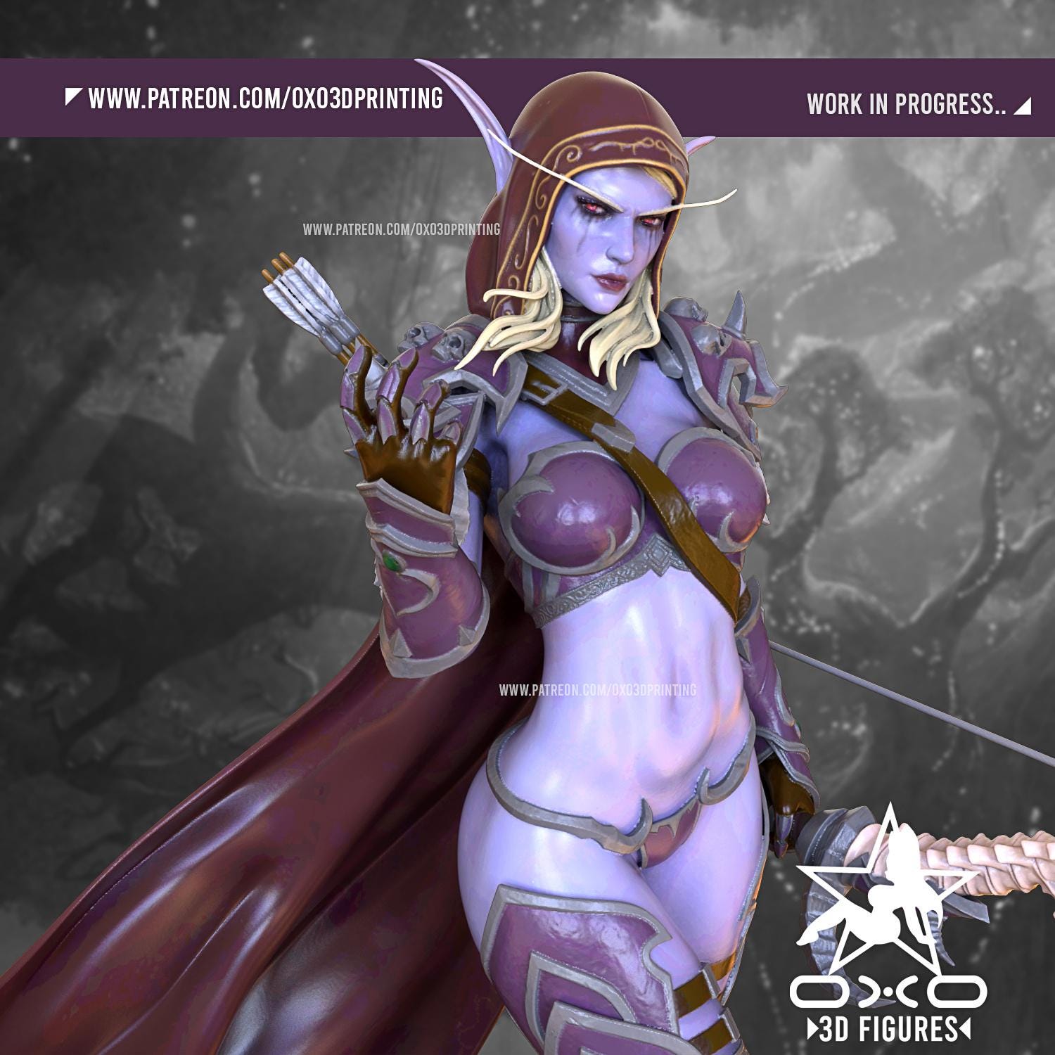 Sylvanas Statue 3D Printed | Gift For Gamer | Resin Figure | Hand Painted