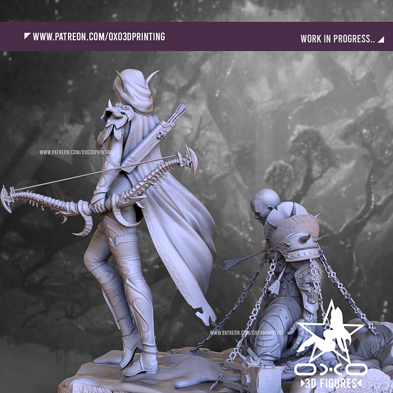 Sylvanas Statue 3D Printed | Gift For Gamer | Resin Figure | Hand Painted