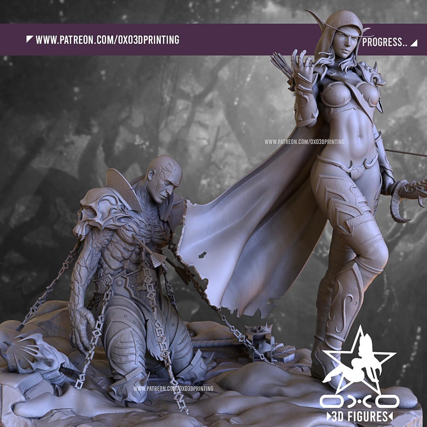 Sylvanas Statue 3D Printed | Gift For Gamer | Resin Figure | Hand Painted