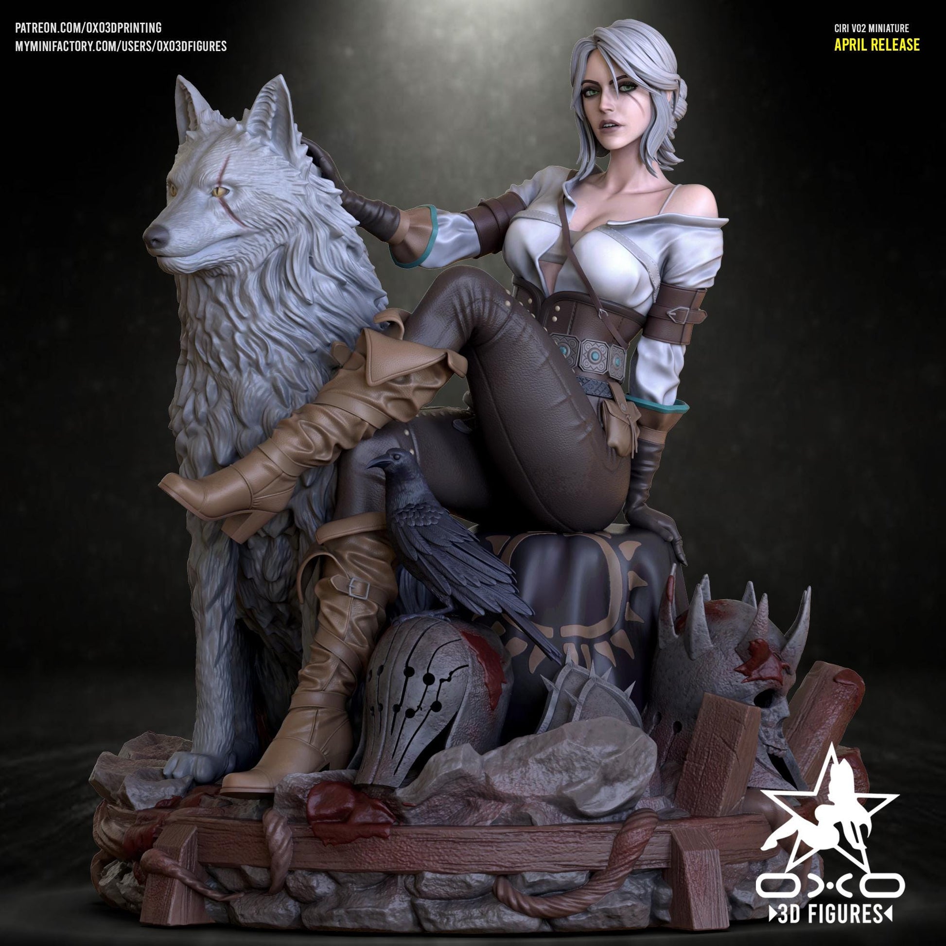 Ciri Statue 3D Printed | Gift For Gamer | Resin Figure | Hand Painted