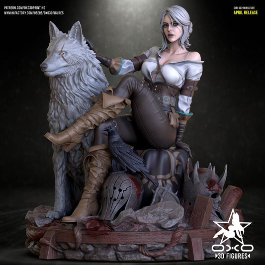 Ciri Statue 3D Printed | Gift For Gamer | Resin Figure | Hand Painted