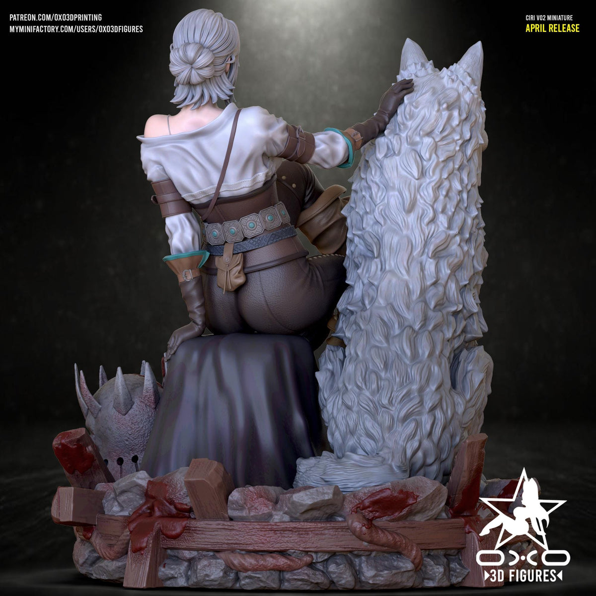 Ciri Statue 3D Printed | Gift For Gamer | Resin Figure | Hand Painted