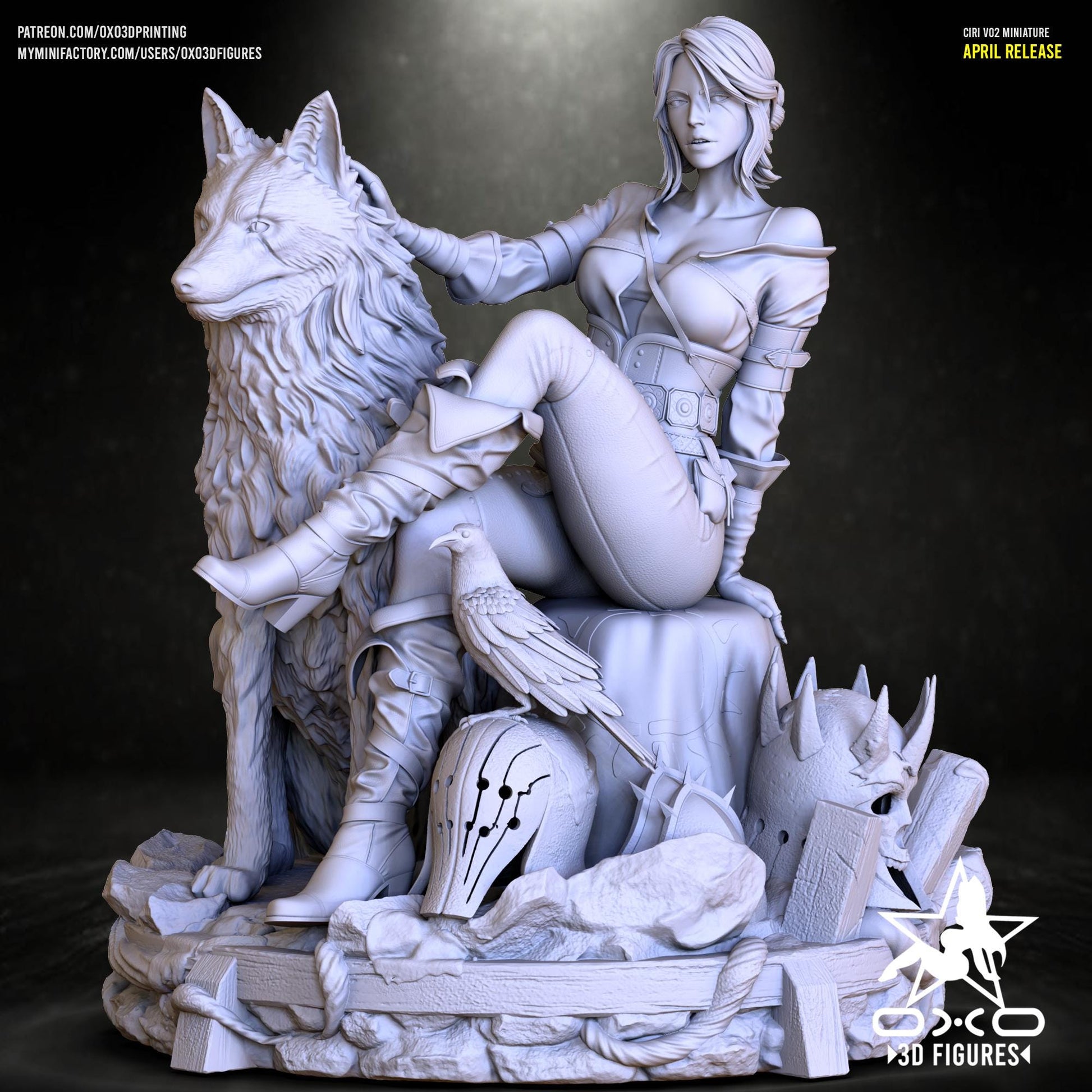 Ciri Statue 3D Printed | Gift For Gamer | Resin Figure | Hand Painted