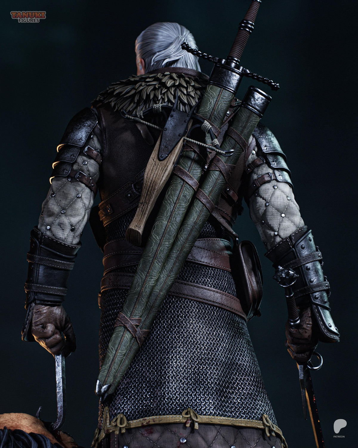 Geralt Statue 3D Printed | Gift For Gamer | Resin Figure | Hand Painted