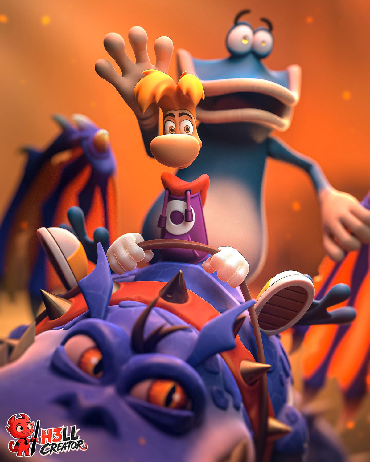 Rayman Statue 3D Printed | Gift For Gamer | Resin Figure | Hand Painted