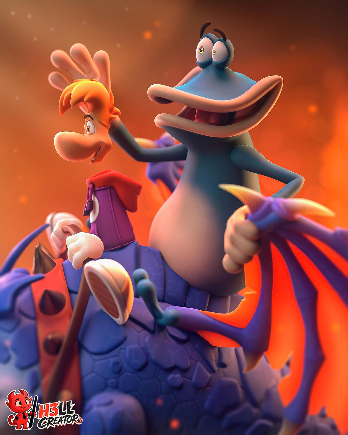 Rayman Statue 3D Printed | Gift For Gamer | Resin Figure | Hand Painted