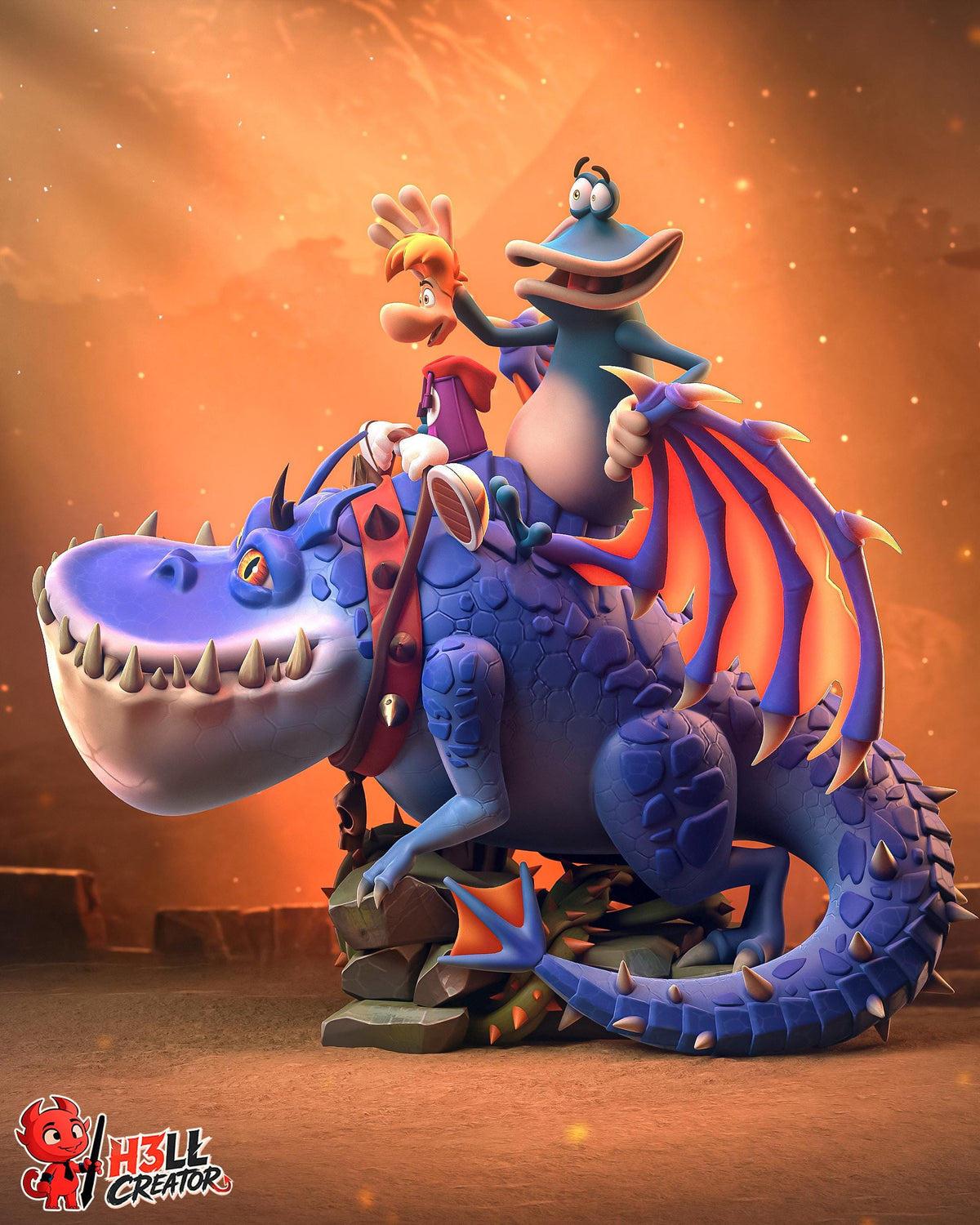 Rayman Statue 3D Printed | Gift For Gamer | Resin Figure | Hand Painted