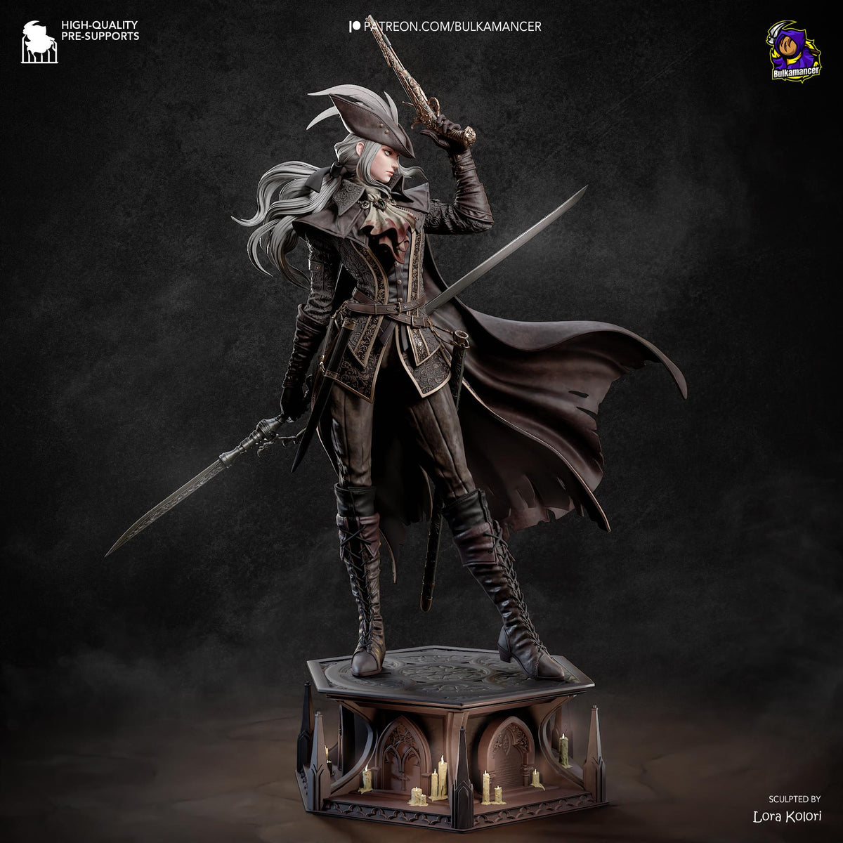 Lady Maria Statue 3D Printed | Gift For Gamer | Resin Figure | Hand Painted