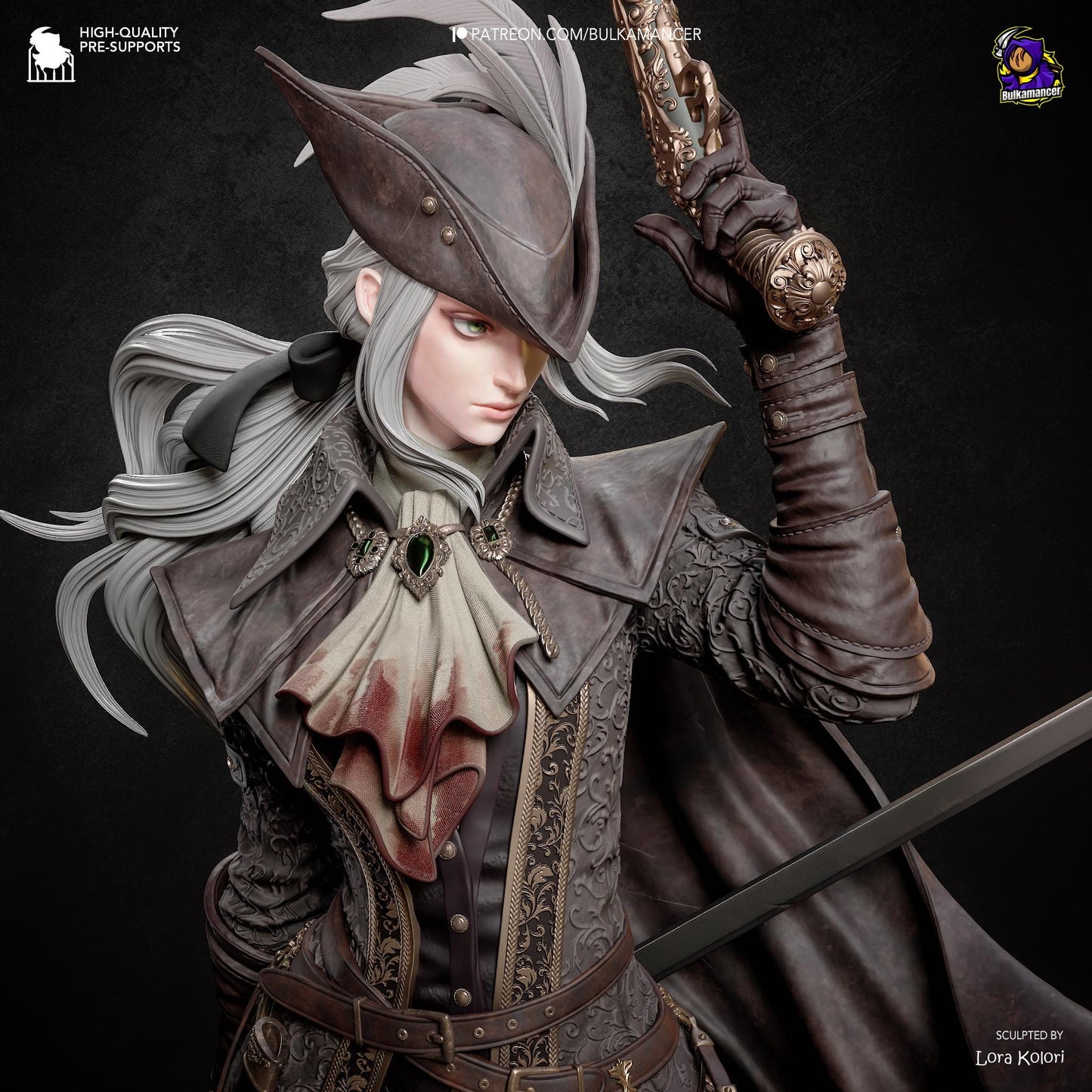 Lady Maria Statue 3D Printed | Gift For Gamer | Resin Figure | Hand Painted