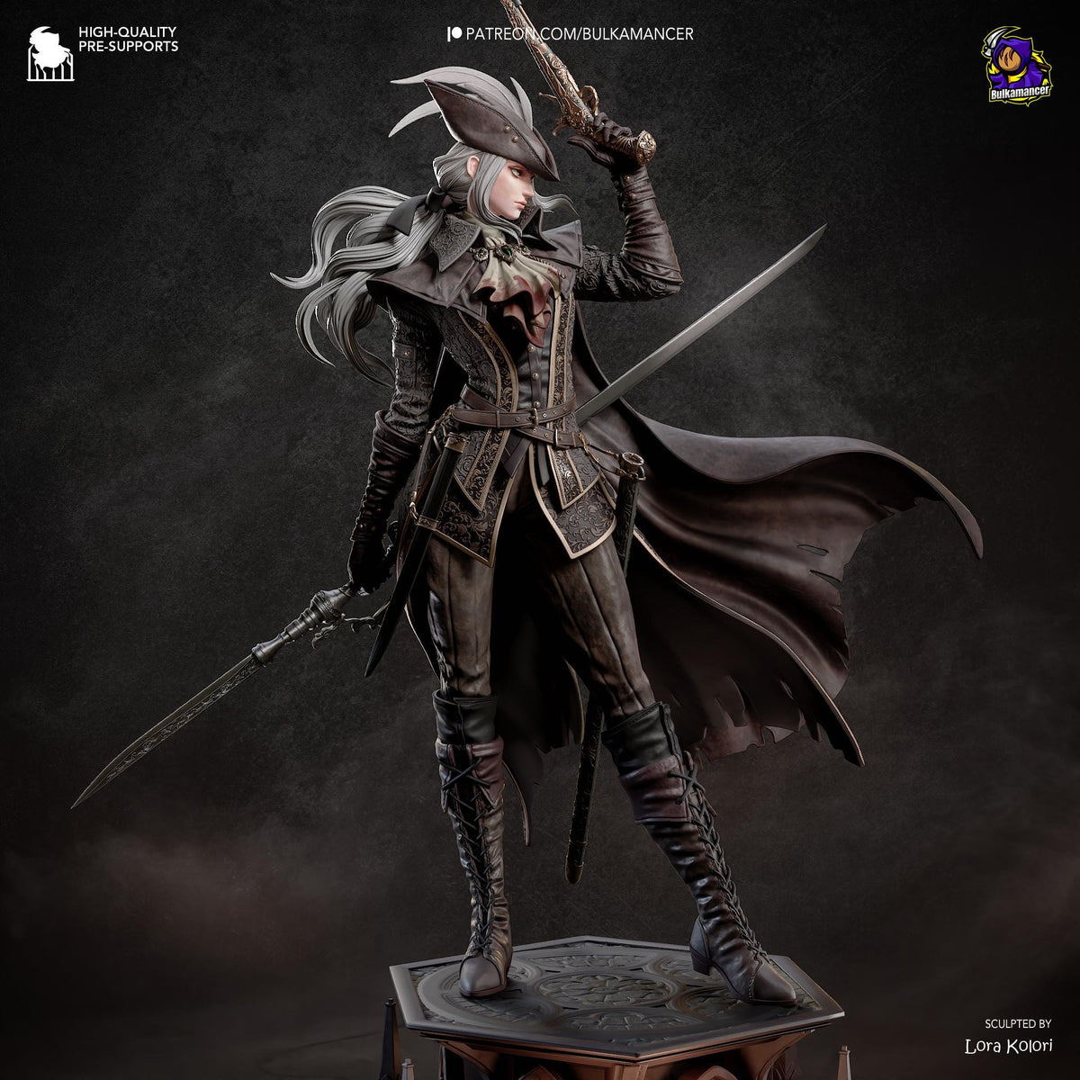 Lady Maria Statue 3D Printed | Gift For Gamer | Resin Figure | Hand Painted