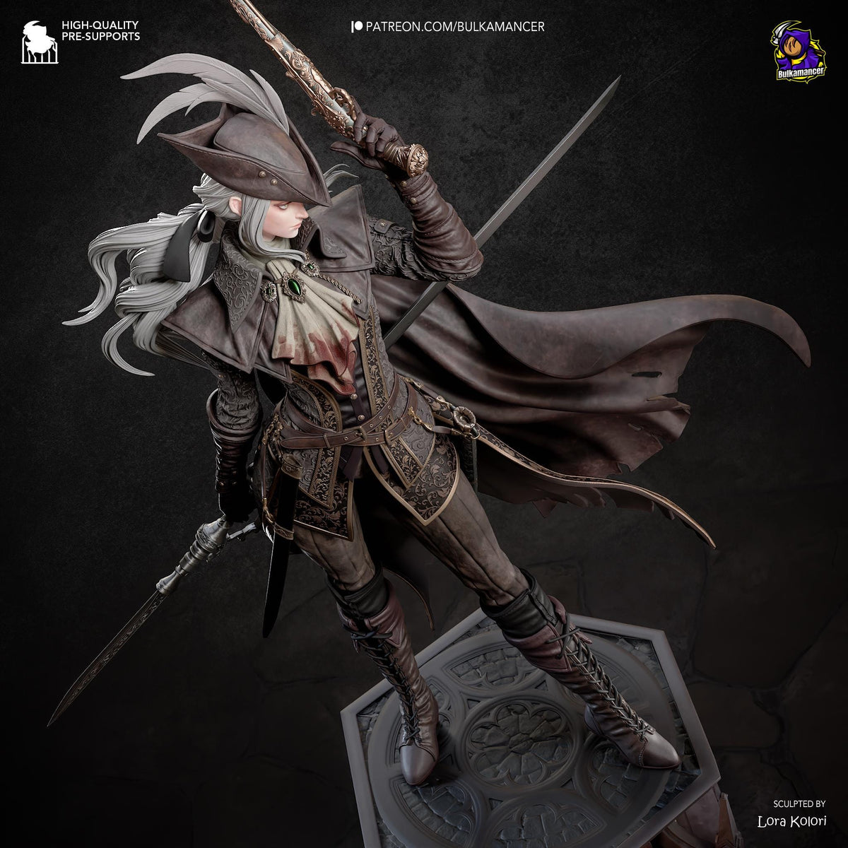 Lady Maria Statue 3D Printed | Gift For Gamer | Resin Figure | Hand Painted