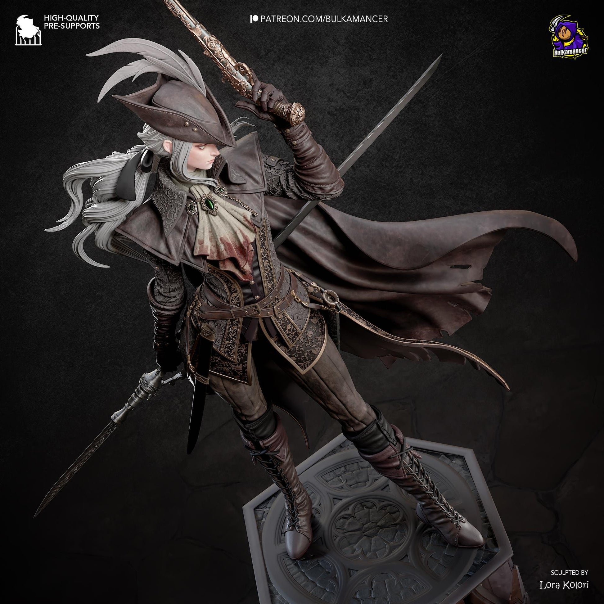 Lady Maria Statue 3D Printed | Gift For Gamer | Resin Figure | Hand Painted
