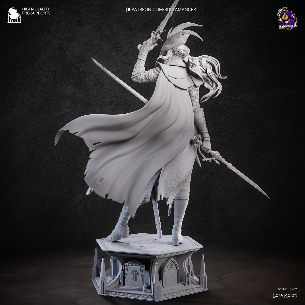 Lady Maria Statue 3D Printed | Gift For Gamer | Resin Figure | Hand Painted