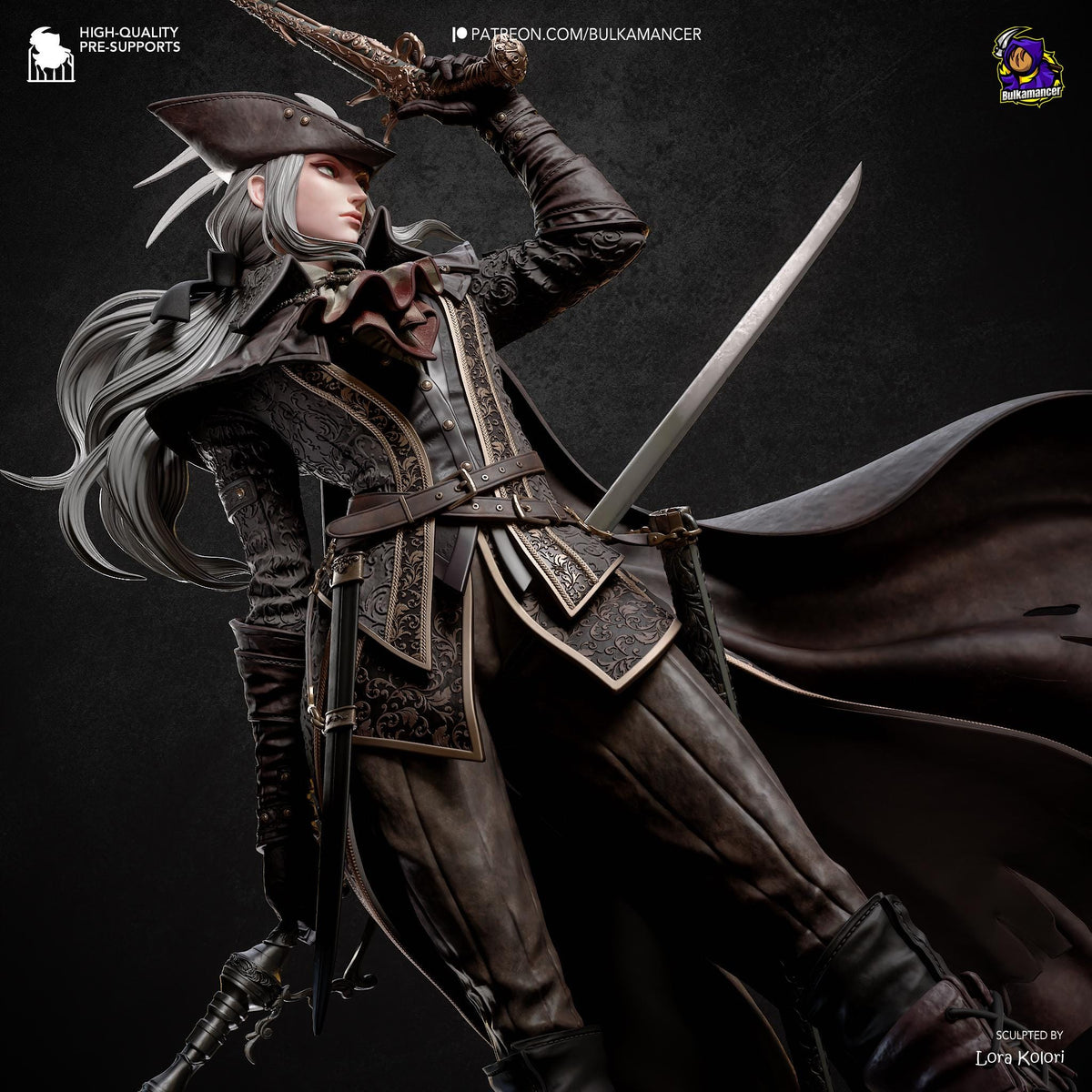 Lady Maria Statue 3D Printed | Gift For Gamer | Resin Figure | Hand Painted