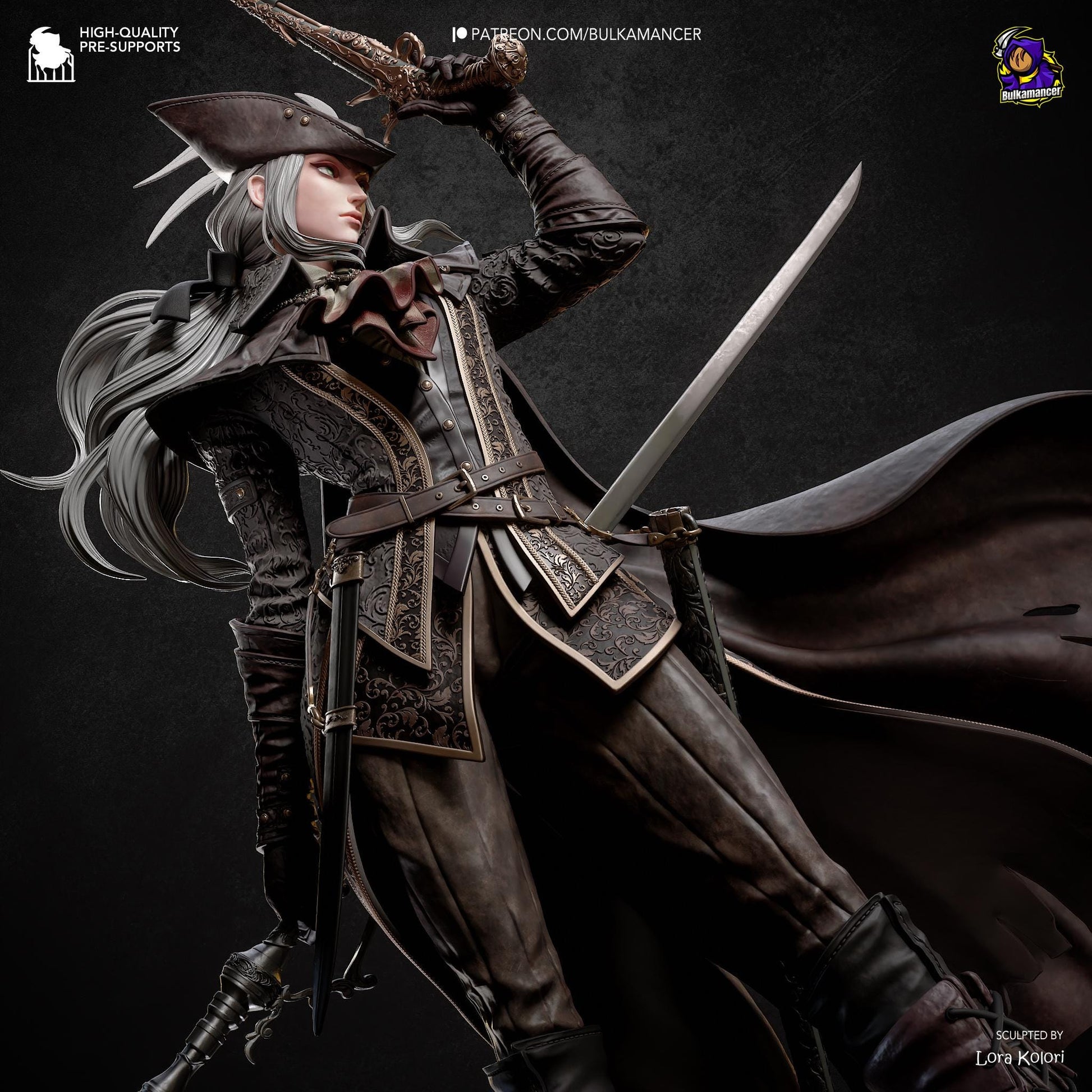 Lady Maria Statue 3D Printed | Gift For Gamer | Resin Figure | Hand Painted