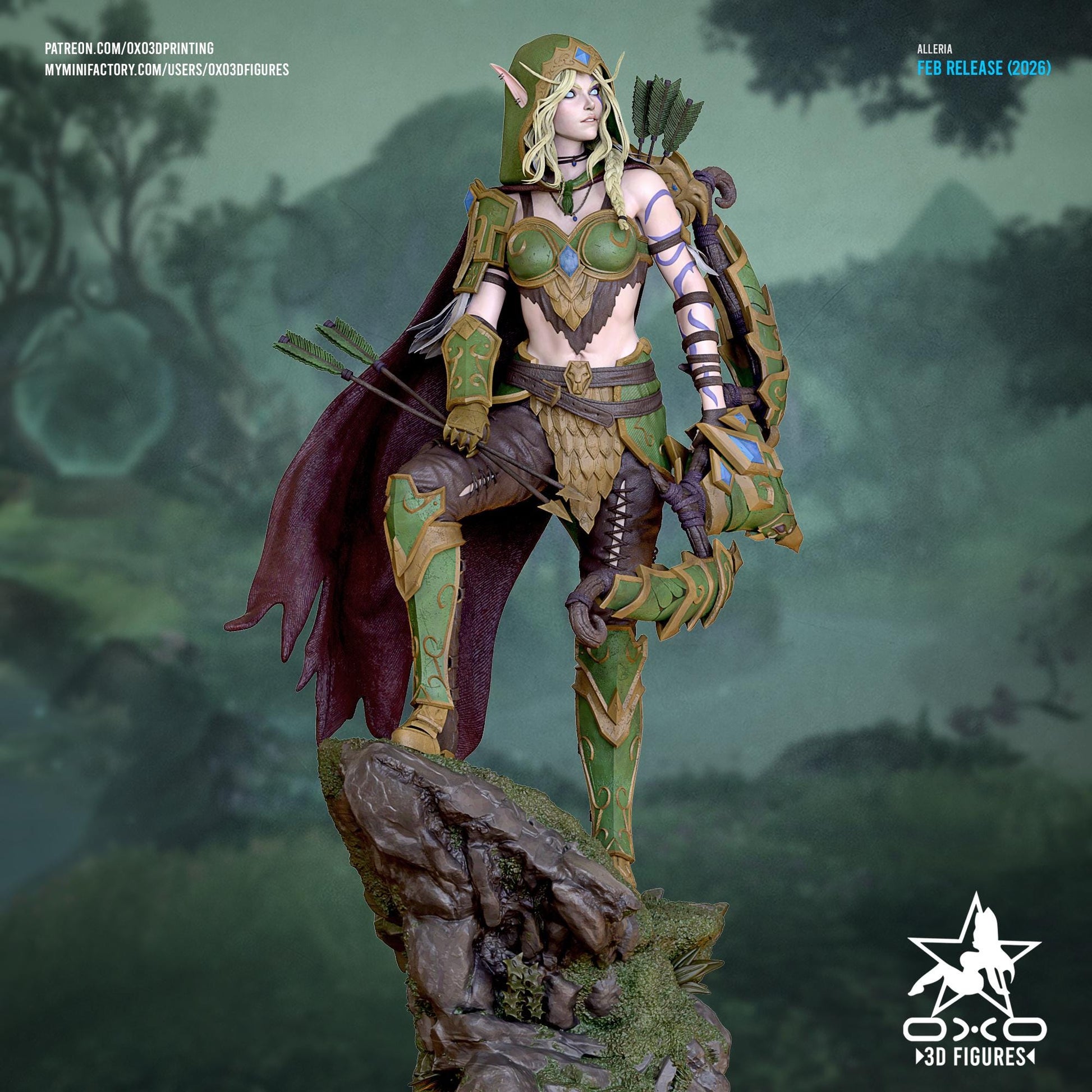Alleria Statue 3D Printed | Gift For Gamer | Resin Figure | Hand Painted