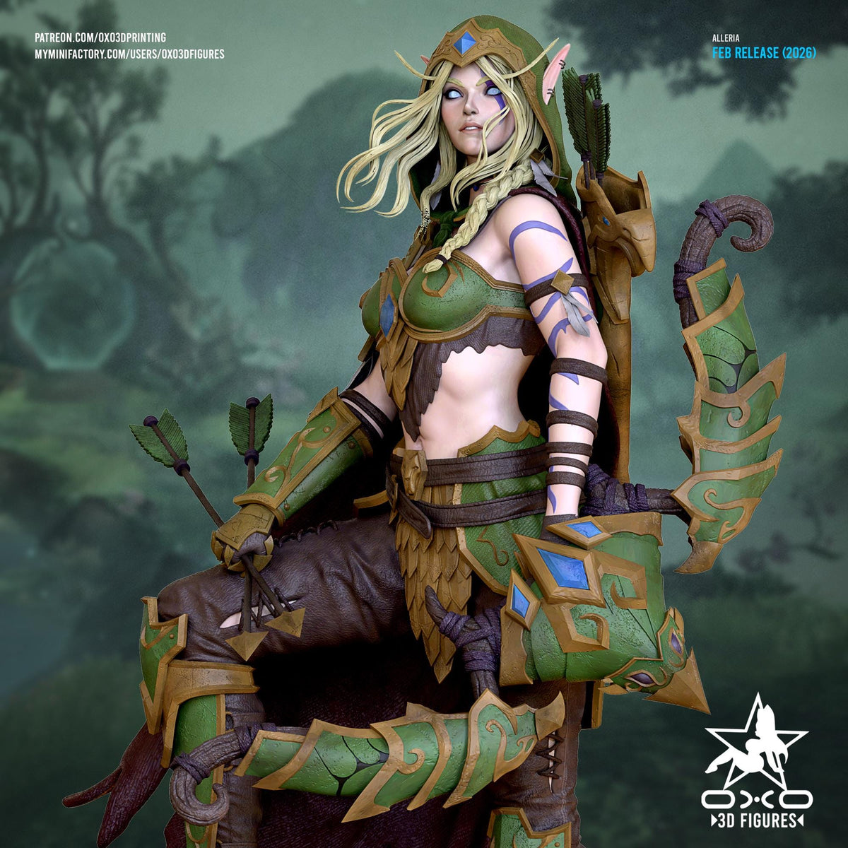 Alleria Statue 3D Printed | Gift For Gamer | Resin Figure | Hand Painted