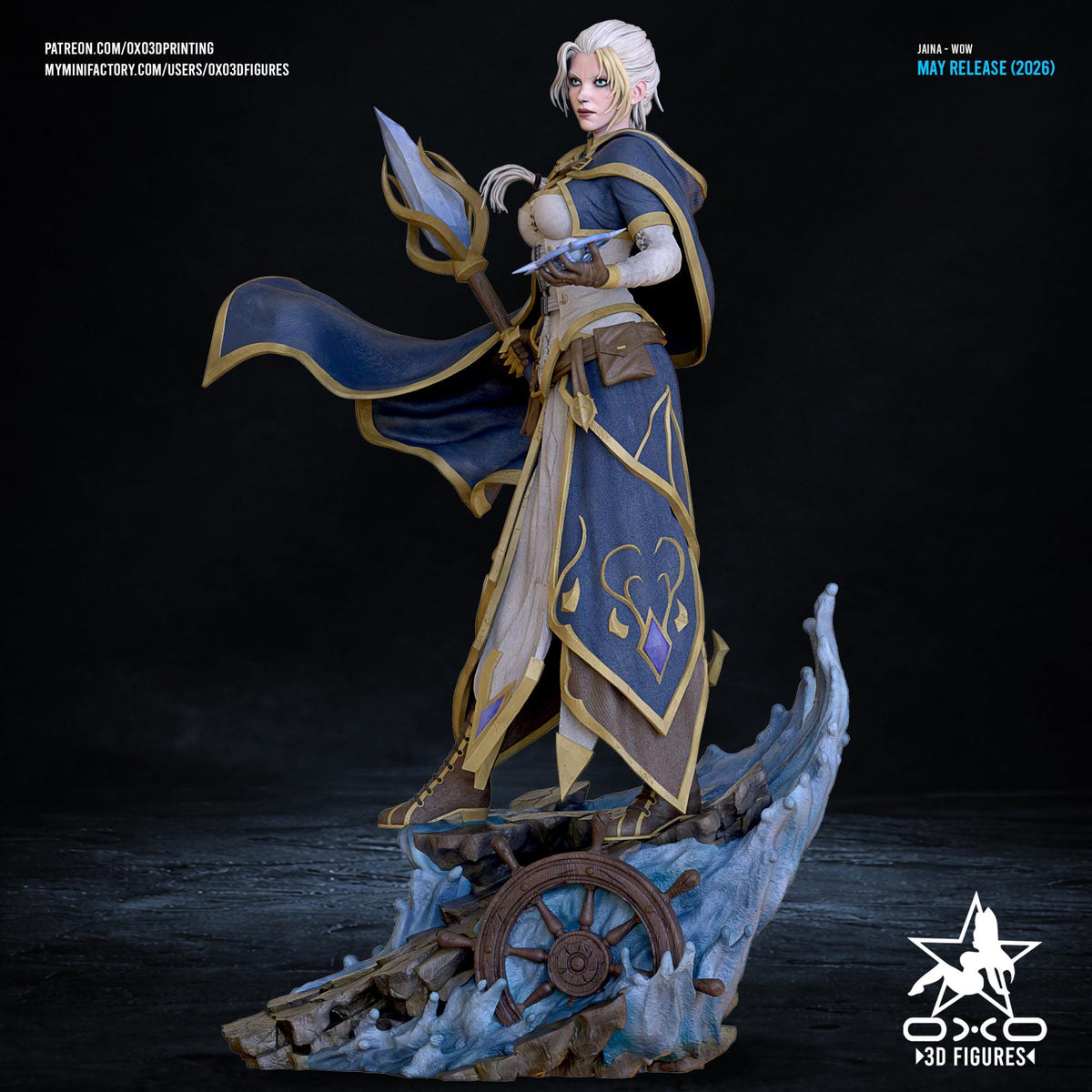 Jaina Statue 3D Printed | Gift For Gamer | Resin Figure | Hand Painted