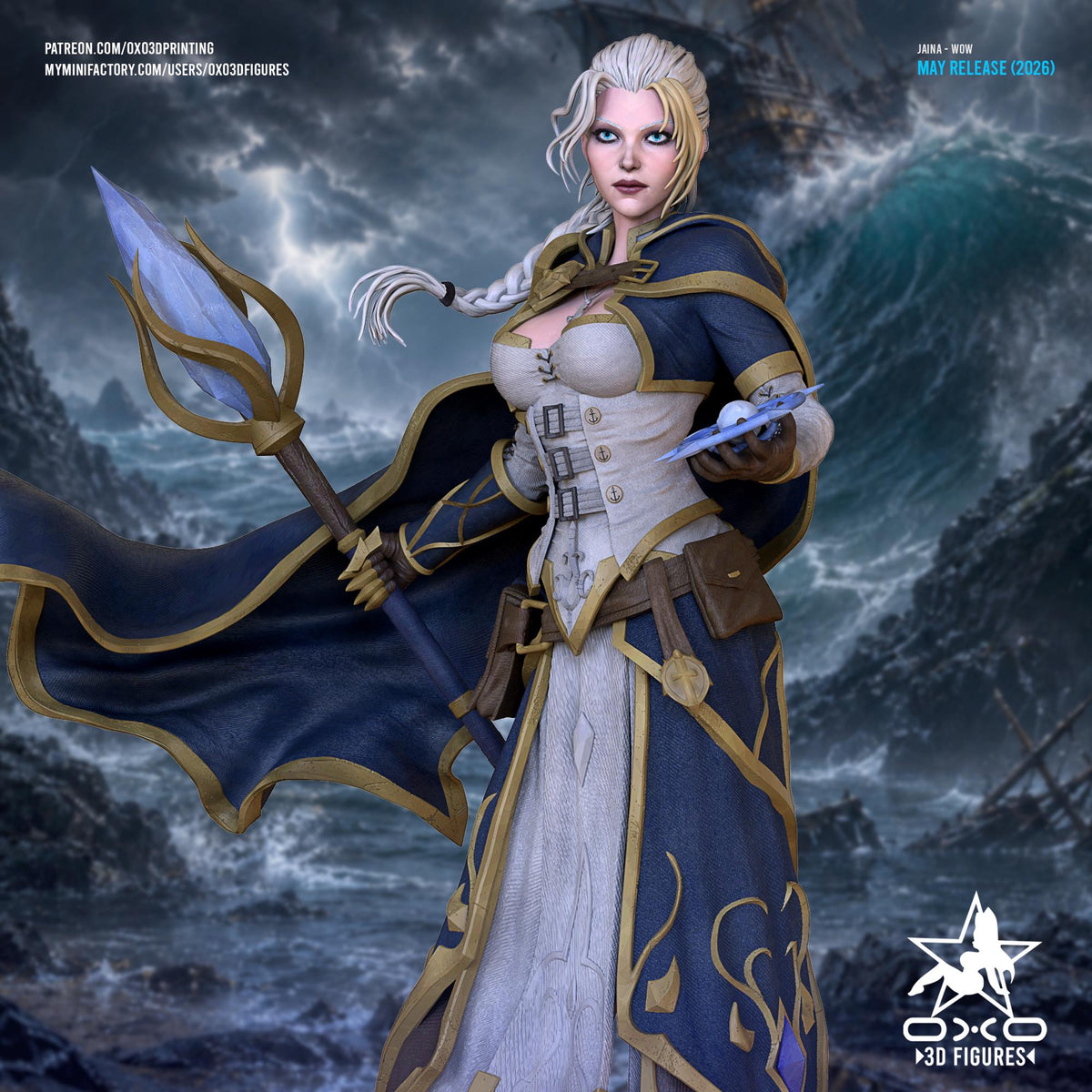 Jaina Statue 3D Printed | Gift For Gamer | Resin Figure | Hand Painted
