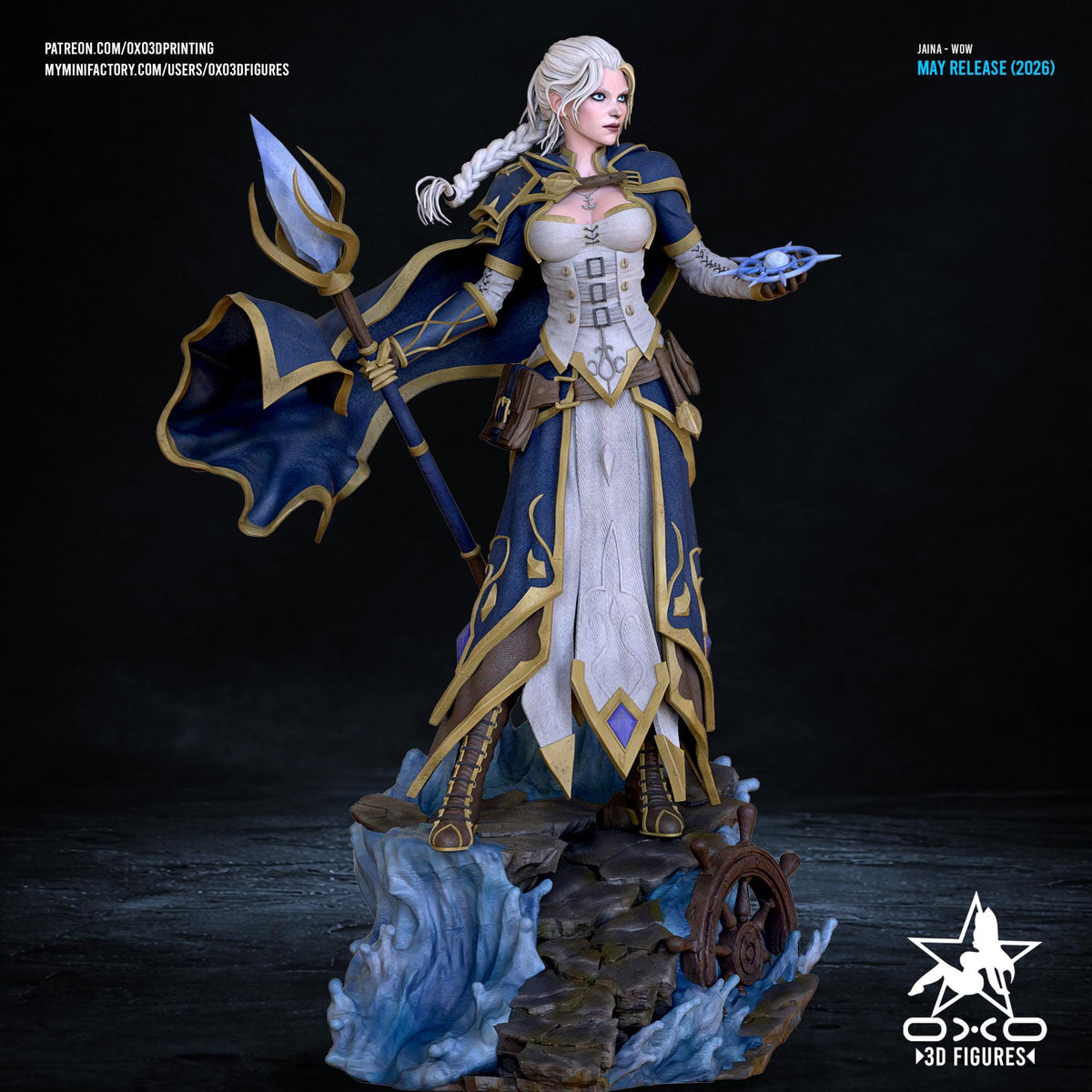 Jaina Statue 3D Printed | Gift For Gamer | Resin Figure | Hand Painted