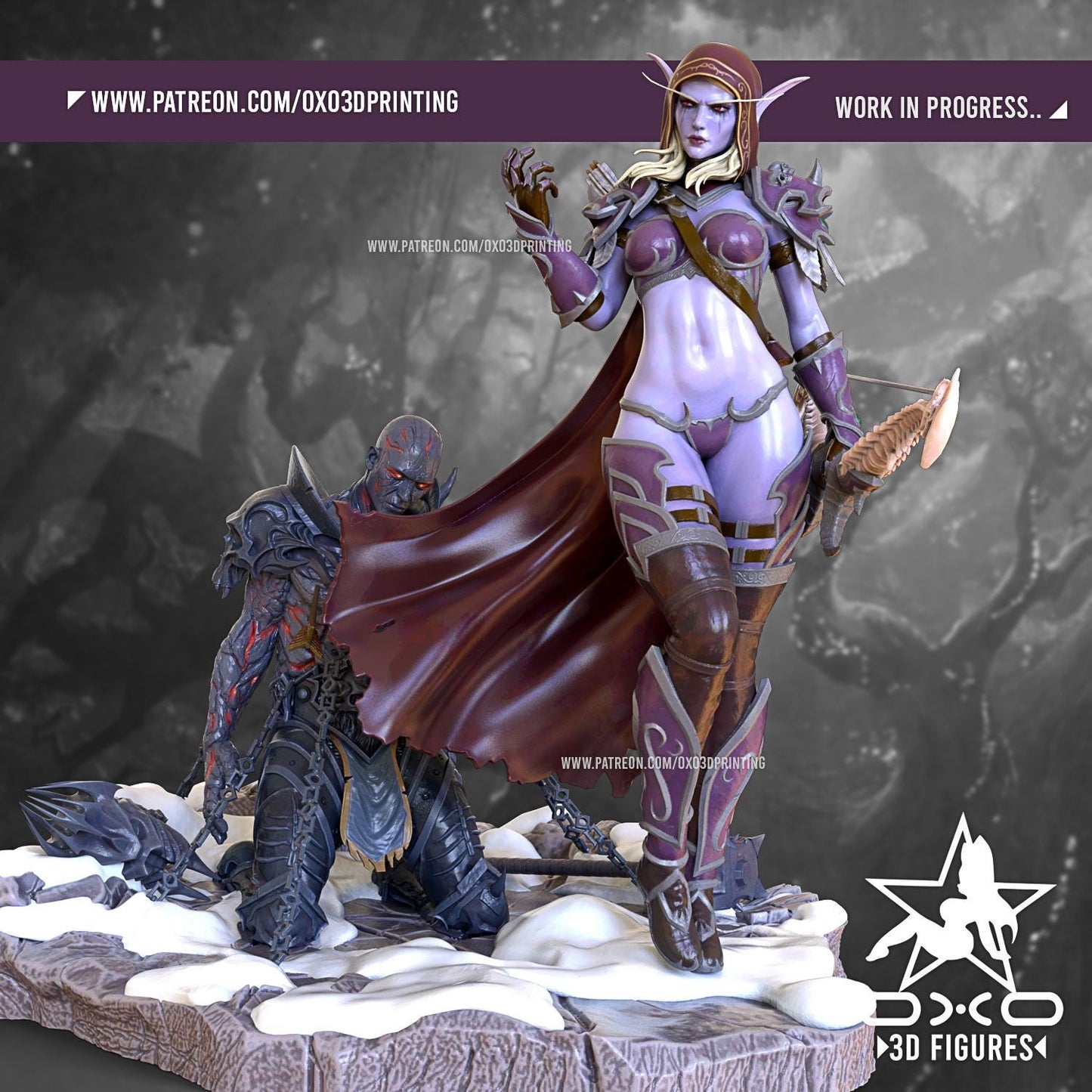 Sylvanas Statue 3D Printed | Gift For Gamer | Resin Figure | Hand Painted