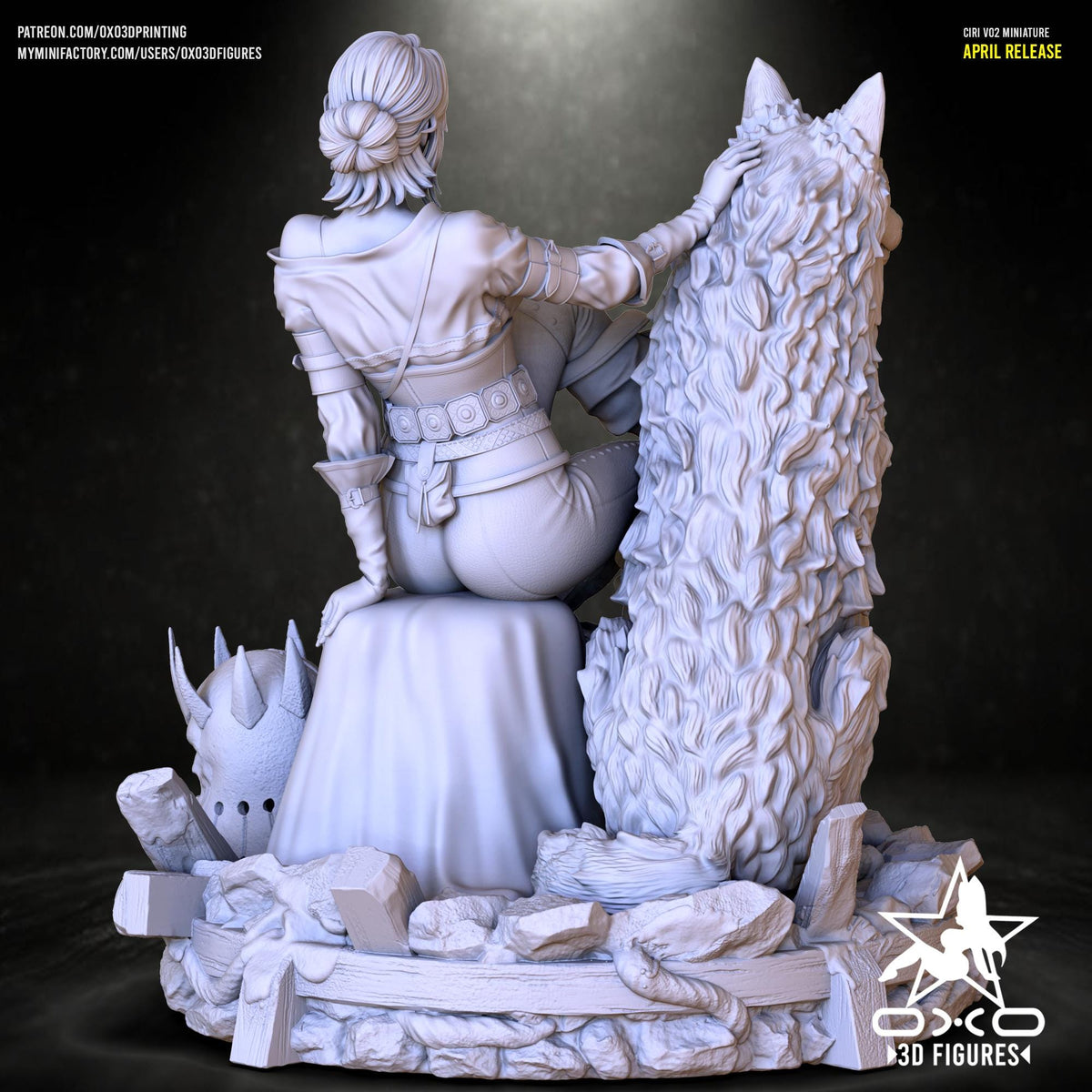 Ciri Statue 3D Printed | Gift For Gamer | Resin Figure | Hand Painted